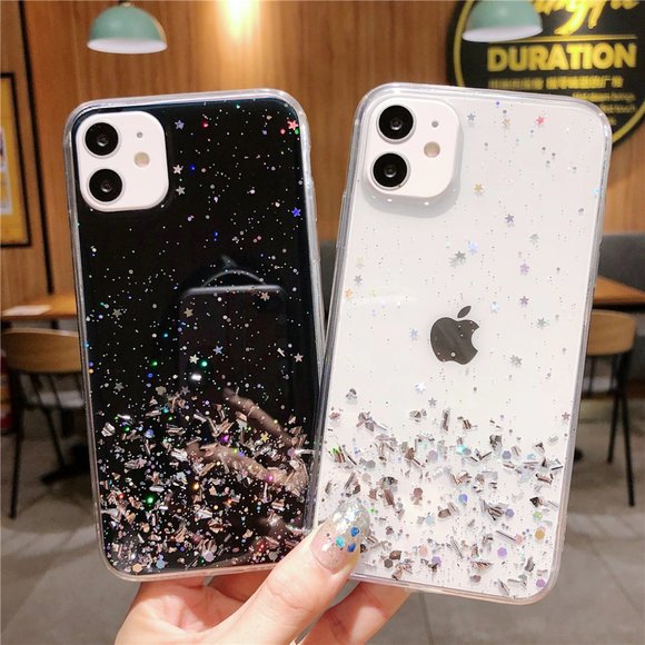 NEW iPhone 12/11/Pro/Max Glitter Star case - Picture 1 of 5